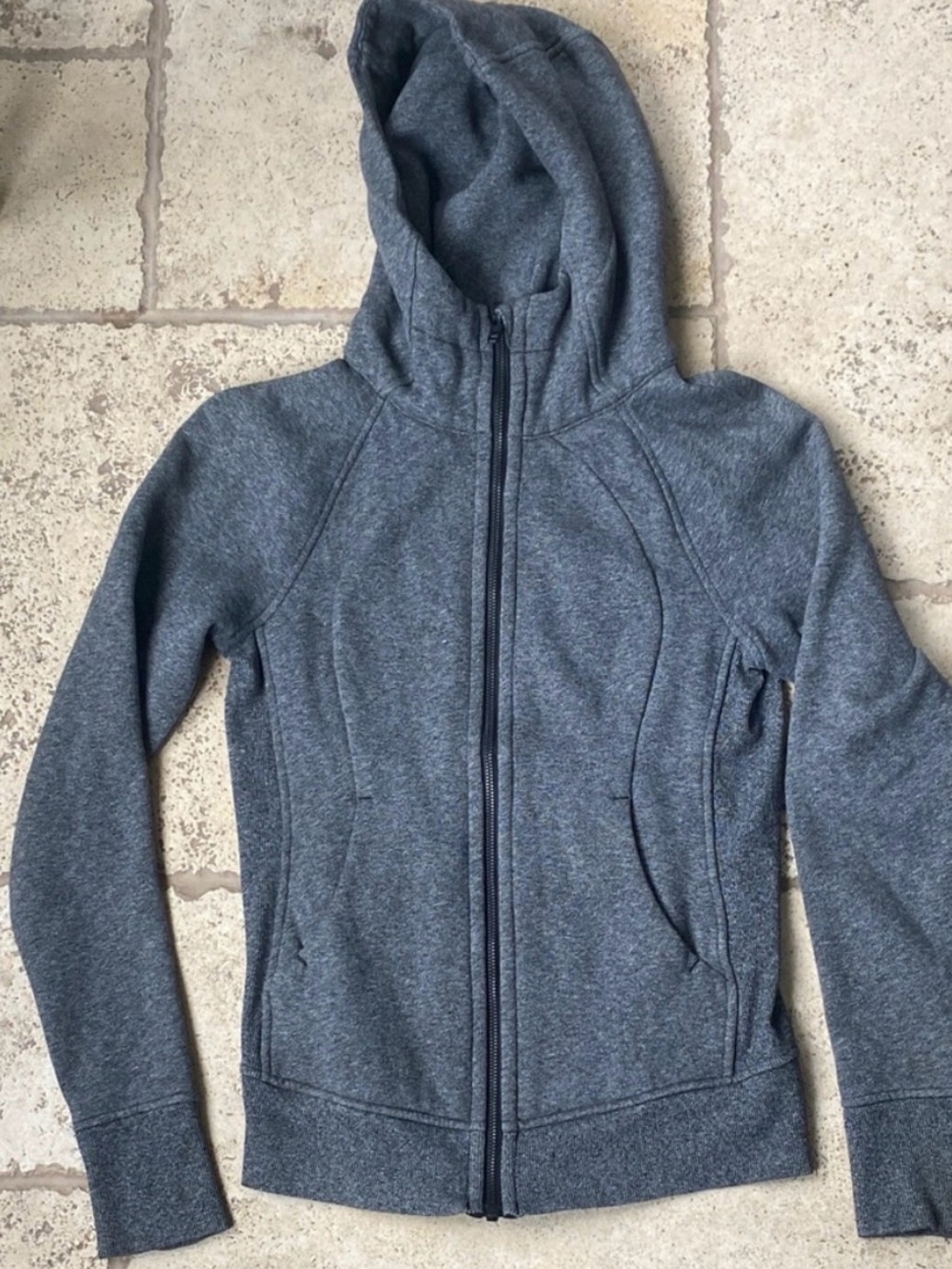 lululemon athletica Heathered Gray Full-Zip scuba Hooded Jacket